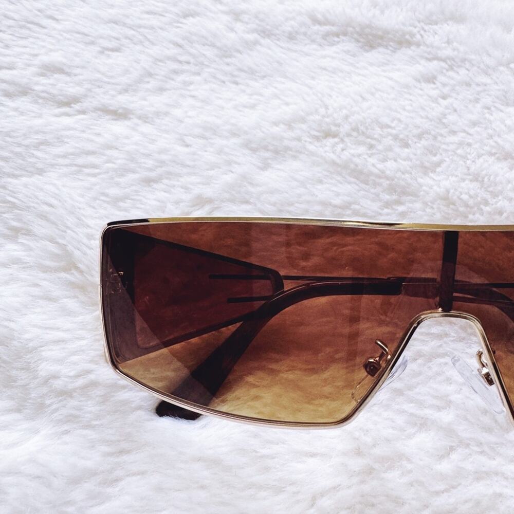 Sandy Brown Wrap-Around Sunglasses - Picture 2 of 10